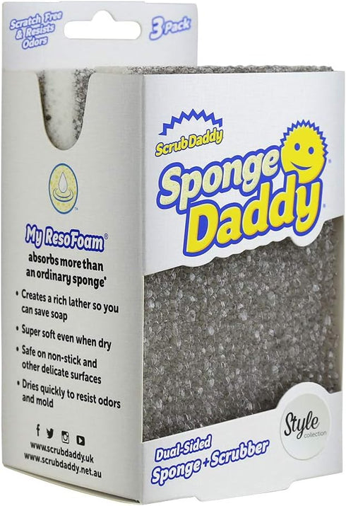 Multipack Scrub Daddy Sponge Daddy Style, Dual Sided Sponge Scrubber, Dish Sponges for Washing up, Non Scratch Scourers