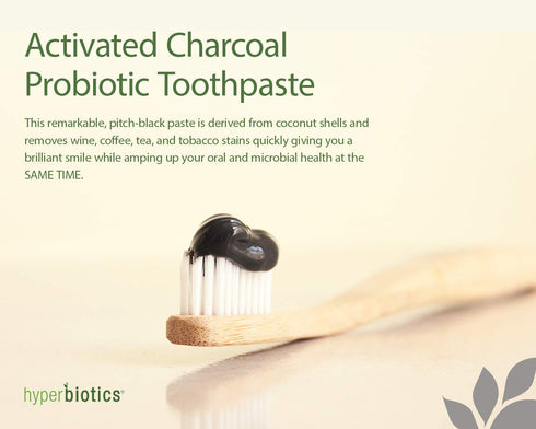 Hyperbiotics Probiotic Toothpaste with Activated Charcoal | Oral Probiotics for Women and Men | Fluoride Free Whitening