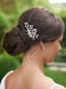 Unicra Wedding Crystal Flower Hair Pins, Decorative Wedding Bridal Hair Accessories for Brides, Pack of 2 (B-Gold)