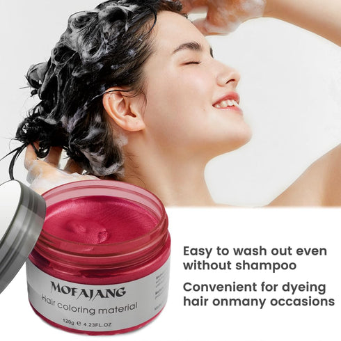 Red Temporary Hair Color Wax - SOVONCARE Washable Gray Hair Dye for Men & Women, 4.23 oz Styling Clay
