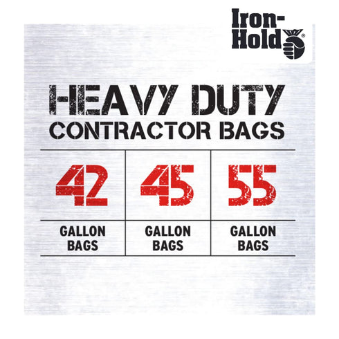 Contractor Trash Bags - 42 Gallon, 20 Bags, Heavy Duty Industrial Strength, Wing Tie Closure, 3 MIL Thick, Black