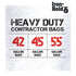 Contractor Trash Bags - 42 Gallon, 20 Bags, Heavy Duty Industrial Strength, Wing Tie Closure, 3 MIL Thick, Black