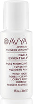 AVYA Pore Minimizing Toner, Travel Size 1 fl oz, with Hyaluronic Acid and Witch Hazel for Toning and Cleansing