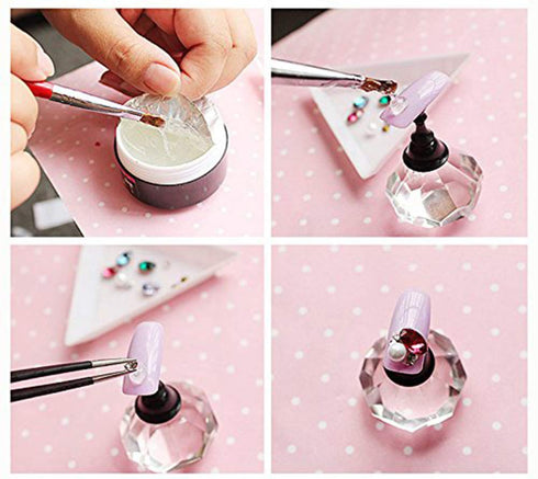 Nail Art Super Sticky Rhinestone UV Gel Adhesive, 8ml Glue for Jewelry with Brush Tools