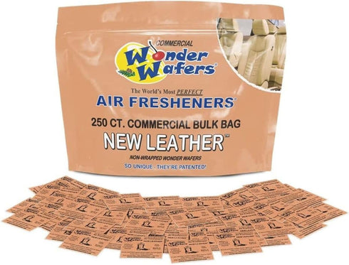 Wonder Wafers 250 Count New Leather Unwrapped Automobile Air Fresheners for Professional Use