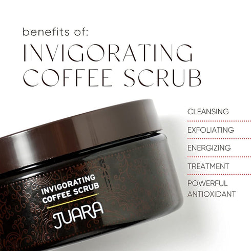JUARA Invigorating Coffee Scrub - Hydrating Polish, Chocolate Espresso Scent, 8 oz, Cruelty Free