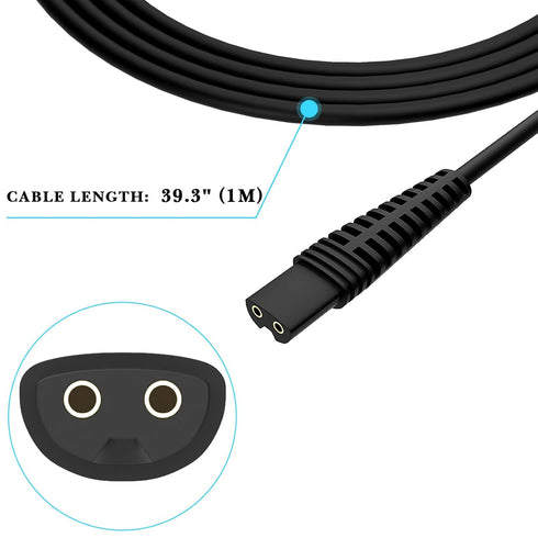 Linkidea 5V Shaver Charger Cord, Replacement USB Power Charger Adapter Cable, Electric Razor Data Cable (Black)