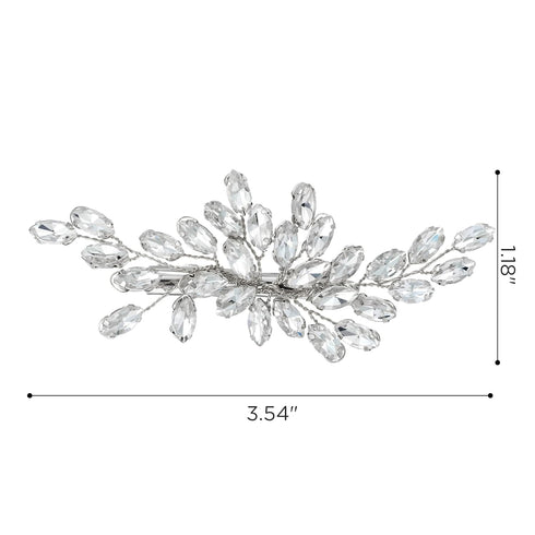 SWEETV Rhinestone Bride Wedding Hair Clip, Silver Crystal Bridal Hair Comb, Sparkly Hair Piece for Women/Girls &