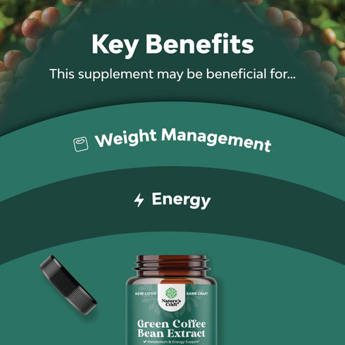 Green Coffee Bean Extract for Weight Loss, Natural Appetite Suppressant, Herbal Fat Burners for Women and Men