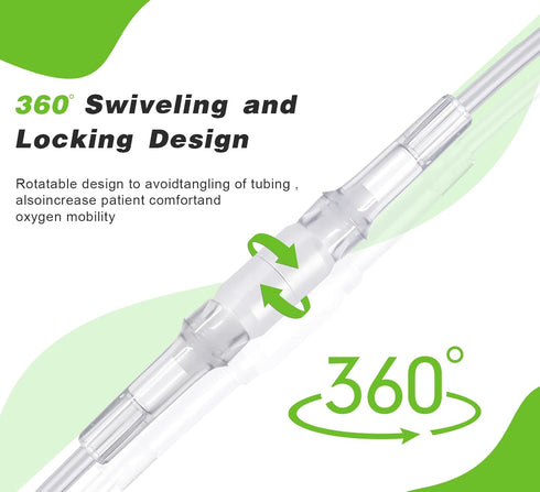 10 Packs Oxygen Tubing Swivel Connector for Oxygen Tubing - Oxygen Cannula Connector, Avoid Tangling of Tube (Male to Male)