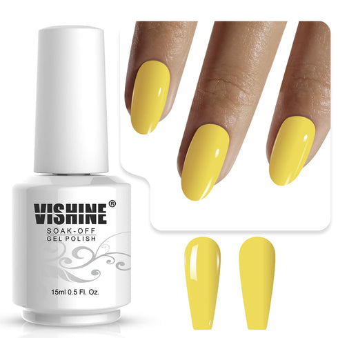 Vishine Gel Polish Nail Art Soak-off UV LED Nail Gel Polish, DIY Manicure in Yellow (561)