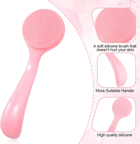 Silicone Manual Facial Cleansing Brush Skin Friendly Scrubber for Exfoliating, Massaging, and Makeup Removal