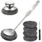 Yajouwin Steel Wool Scrubber with Handle: 7Pcs Stainless Steel Scrubber Brush Set 1
