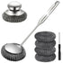 Yajouwin Steel Wool Scrubber with Handle: 7Pcs Stainless Steel Scrubber Brush Set 1