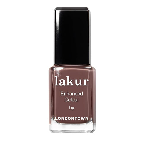 LONDONTOWN lakur Nail Polish, Chip-Resistant, Non-Toxic, Glossy Creamy Brown, Natural Charm, .40 fl oz