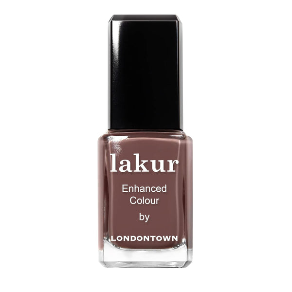 LONDONTOWN lakur Nail Polish, Chip-Resistant, Non-Toxic, Glossy Creamy Brown, Natural Charm, .40 fl oz