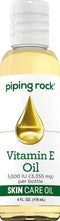 Piping Rock Vitamin E Oil 5000 IU, 4 floz, Nourishing Vegetarian Oil Complex for Skin, Hair, & Face