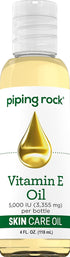 Piping Rock Vitamin E Oil 5000 IU, 4 floz, Nourishing Vegetarian Oil Complex for Skin, Hair, & Face
