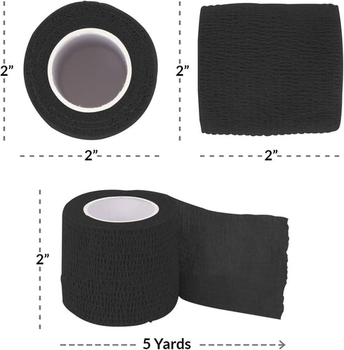 Ever Ready First Aid Self Adherent Cohesive Wrap Bandages - 2” x 5 Yards for First Aid, Sprains, Swelling, Sports, Pets