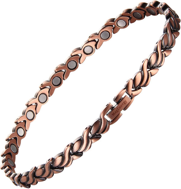 MagEnergy Copper Ankle Bracelet for Women, 99.9% Pure Copper Magnetic Anklet with 3500 Gauss Magnets