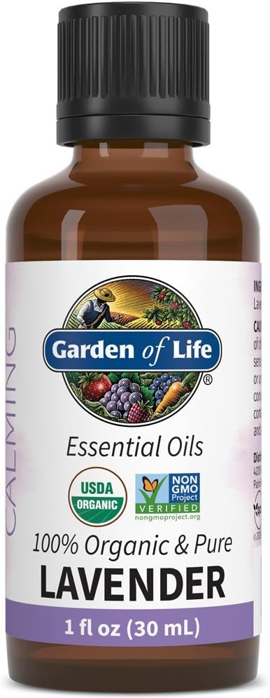 Garden of Life Essential Oil, Lavender 30 ml, USDA Organic & Pure for Diffuser, Aromatherapy, Calming, 1 Fl Oz