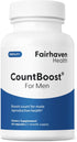 Fairhaven Health CountBoost for Men, 60 Capsules Male Fertility Supplement with Ashwagandha, Vitamin C, CoQ10