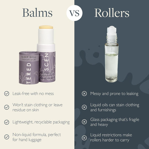 Scentered Sleep Well Balm - Aromatherapy Sleepstick with Lavender & Chamomile, Essential Oil Roll On for Relaxation