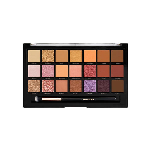 Profusion Cosmetics Nude Bliss 21 Shade Eyeshadow Palette and Pro Series Brush, Unleash Creativity and Get Glam With Richly Pigmented Eyeshadow, Luxurious and Versatile Makeup Kit for Stunning Looks