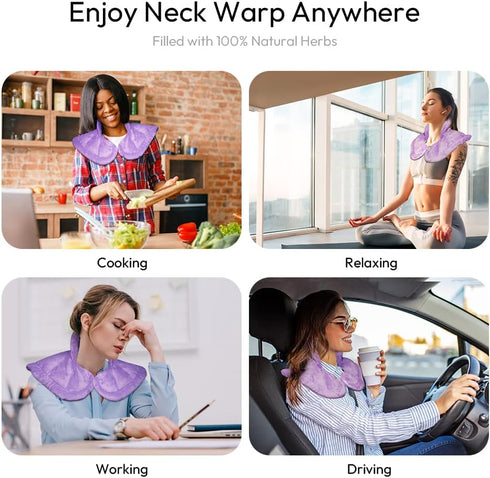 Microwavable Heated Neck Wrap Warmer, Weighted Heating Pad for Neck and Shoulders