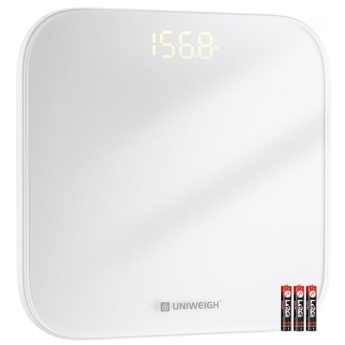 Digital Bathroom Scale for Body Weight, Accurate Weight Scale up to 440lbs, Sturdy Tempered Glass, LED Display