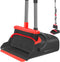 kelamayi Broom and Dustpan Set - Stand Up Combo for Home, Office, Indoor & Outdoor Sweeping (Black & Red)