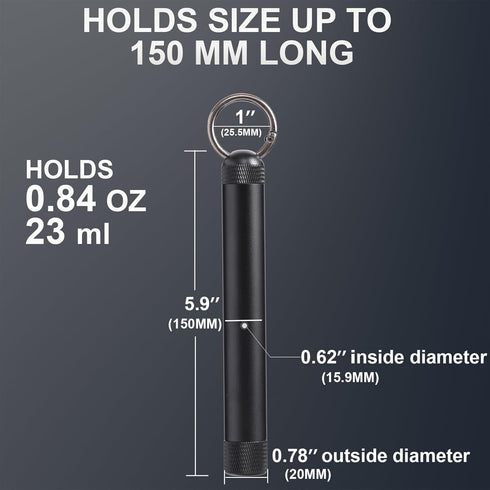 Airtight Container - Metal Storage Bottle Tube Container - Waterproof Holder Case - Keychain Storage Tube -Multipurpose Aluminum Container Outdoor Camping Travel for Men