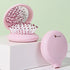 Mini Folding Hair Brush with Mirror, Compact Pop Up Pocket Brush, Small Travel Size Flip Hair Brush for Purse, Pink