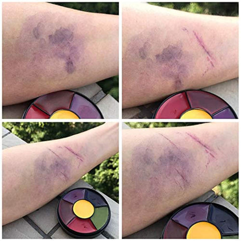 Mysense Liquid Latex Scar Wax SFX Makeup Kit for Fake Scars, Wounds, and Burns with 6 Color Bruise Wheel