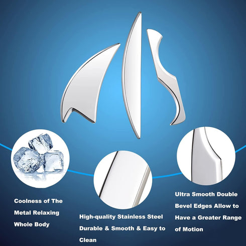 NICHOY Guasha Massage Tool,Grade Stainless Steel Scraping Tool for Soft Tissue Scraping,Physical Therapy Stuff,Used