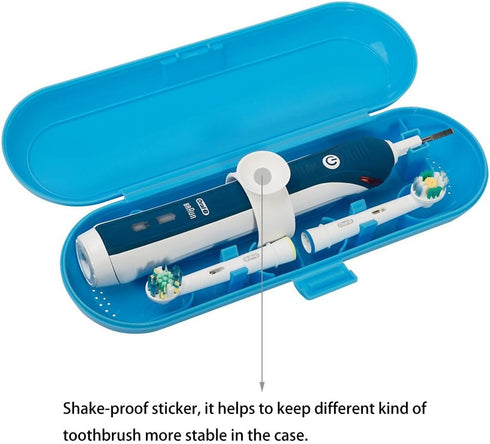 Plastic Electric Toothbrush Travel Case for Oral-B Pro Series, 3 Pack (White, Blue, Pink)