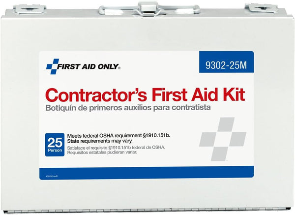 First Aid Only 9302-25M 25-Person Contractor's Emergency First Aid Kit, 178 Pieces for Home Renovation