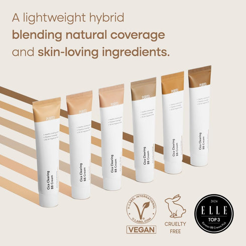 PURITO Cica Clearing BB Cream #21 Light Beige, 1 fl.oz / 30ml, Vegan Tinted BB Cream