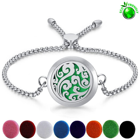 Popeoiuh 25mm Set Essential Oil Diffuser Bracelets Diffuser Locket Chain Lucky Clouds Diffuser Bracelet Stainless Steel
