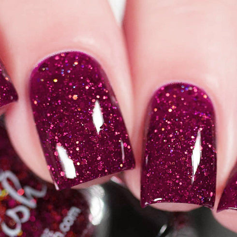 Vishine Gelpolish Lacquer, Shiny Color Soak Off UV LED Gel Nail Polish, Glitter Red (1550)