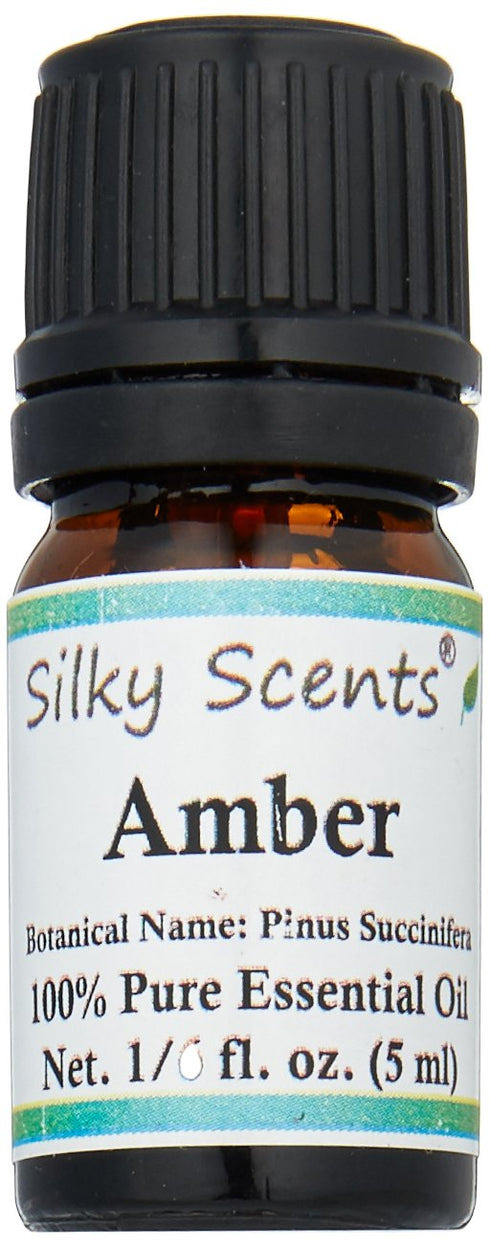 SILKY SCENTS Amber Essential Oil 5 ML (Pinus Succinifera) - 100% Pure & Natural for Aromatherapy and Skin Care.