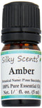 SILKY SCENTS Amber Essential Oil 5 ML (Pinus Succinifera) - 100% Pure & Natural for Aromatherapy and Skin Care.