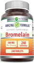 Amazing Formulas Bromelain 500 Mg Tablets Supplement, Non-GMO, Gluten Free, Made in USA (240 Count)