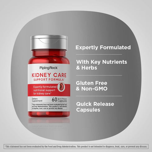 Piping Rock Kidney Support Supplement | 60 Capsules | Kidney Care Formula | Non-GMO, Gluten Free