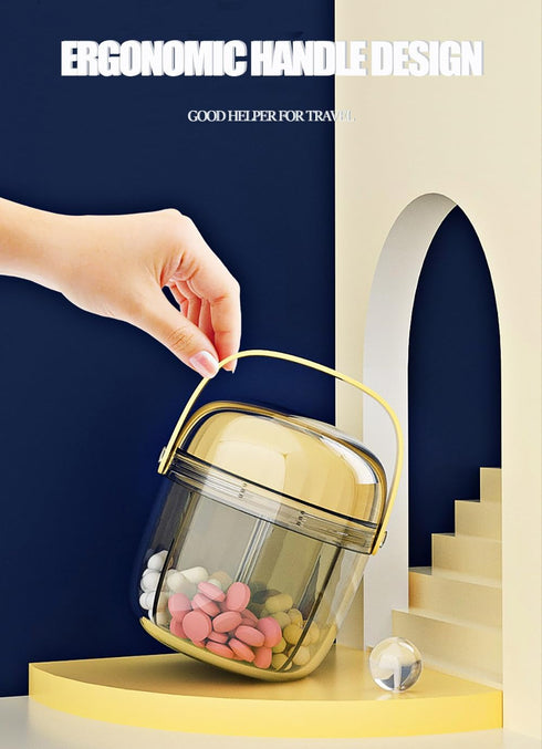HMTRADE 7-Day Portable Pill Box Bottle Organizer,Weekly Pill Organizer Travel Medicine Organizer,Cute Medicine