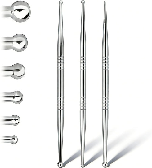 Facial Reflexology Tool Set Includes 6 Acupuncture Pen Heads for Ear &