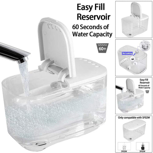 Replacement Parts for Waterflosser Oral Irrigator Dental Compatible with Waterpik Sonic Fusion Portable Water Flosser SF-02W SF-02 Reservoir Gasket Valve (SF-02 White Tank)