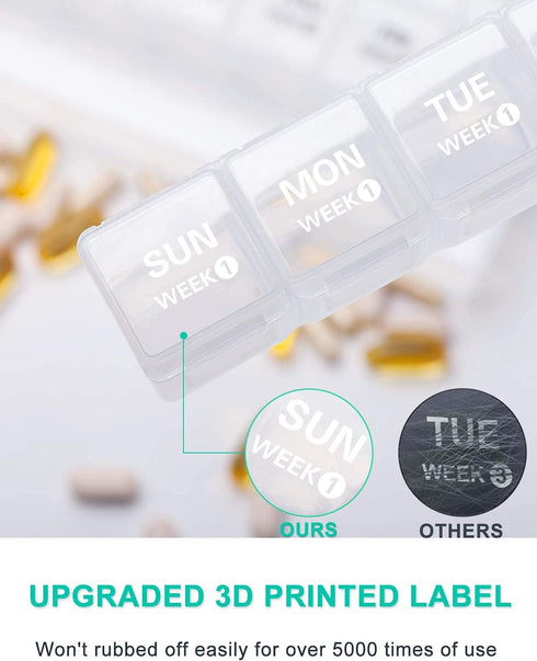 TookMag Monthly Pill Organizer - 28 Day Travel Medicine Pill Box, Large 4 Weeks 1 Month Cases with Dust-Proof Container