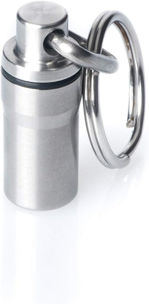 GUS Mini Pill Fob, Made in USA, Stainless Steel Keychain Holder, Compact Design