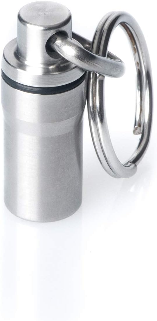 GUS Mini Pill Fob, Made in USA, Stainless Steel Keychain Holder, Compact Design